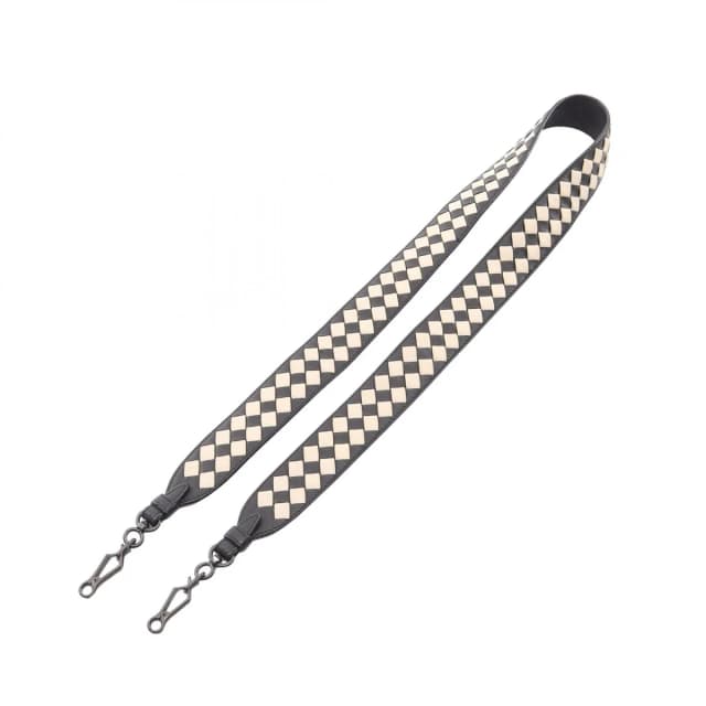 Bottega Veneta Shoulder Strap Intrecciato Checkered Black White Leather in Black Woven leather from The Reluxe, photo 1 of 1