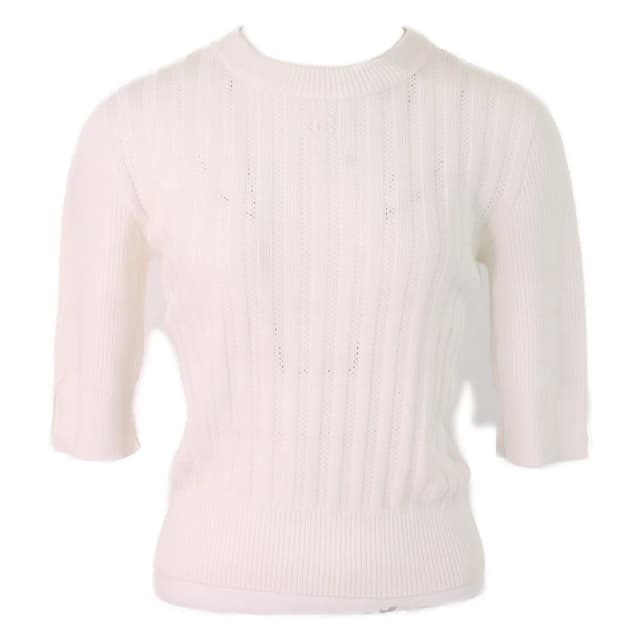 Chanel CC Logo Cotton Half Sleeve Knit Sweater 36 from The Reluxe, photo 1 of 1
