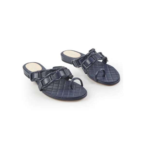 Chanel Sandals Navy Size 36 in Navy Leather from The Purse Affair, photo 1 of 1