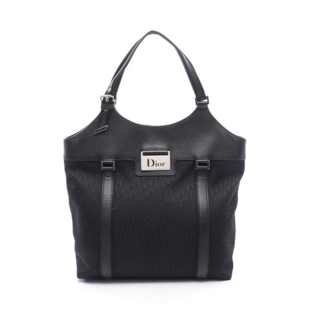 Dior Tote Bag Trotter Street Chic Black Canvas Leather in Black Canvas from The Reluxe, photo 1 of 1