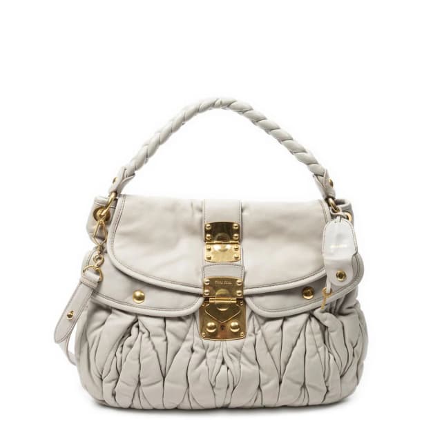 Miu Miu Bo Bag Gray Nappa Matelasse Leather in Grey Nappa leather from The Reluxe, photo 1 of 1