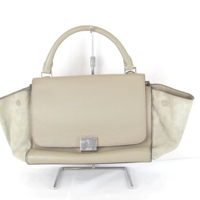 Celine Small Trapeze 2-Way Shoulder Bag Leather Suede Beige High in Beige Suede from The Reluxe, photo 1 of 1
