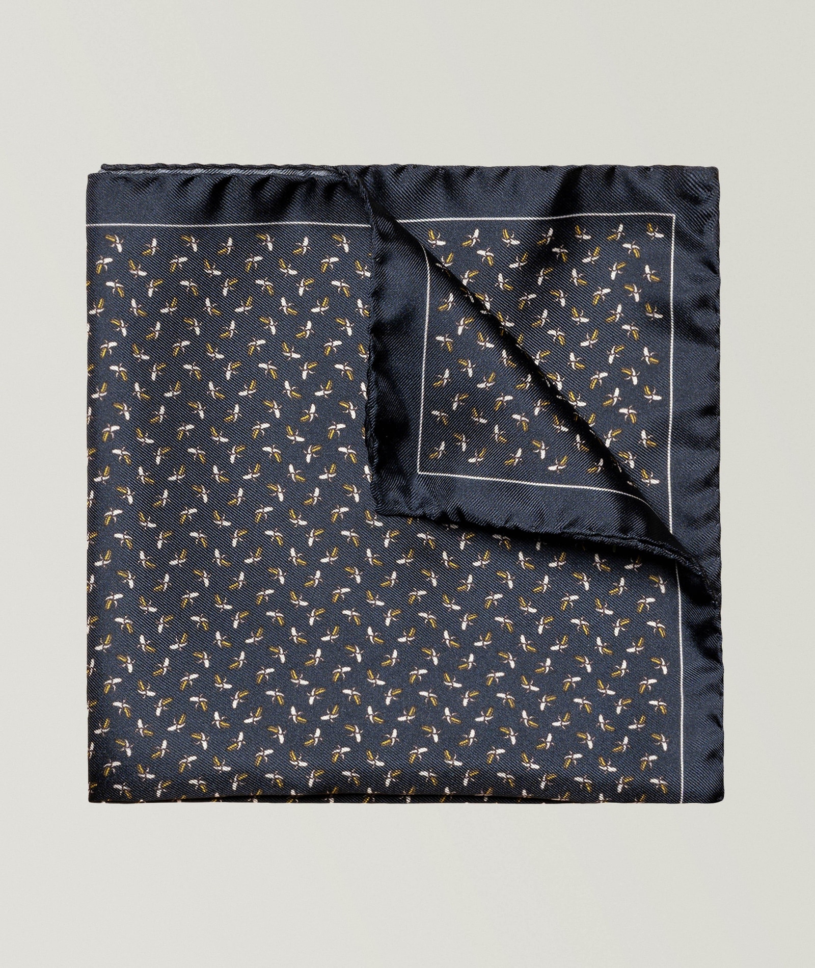 Eton Banana Silk Pocket Square in Blue, image 1 of 1 from Harry Rosen