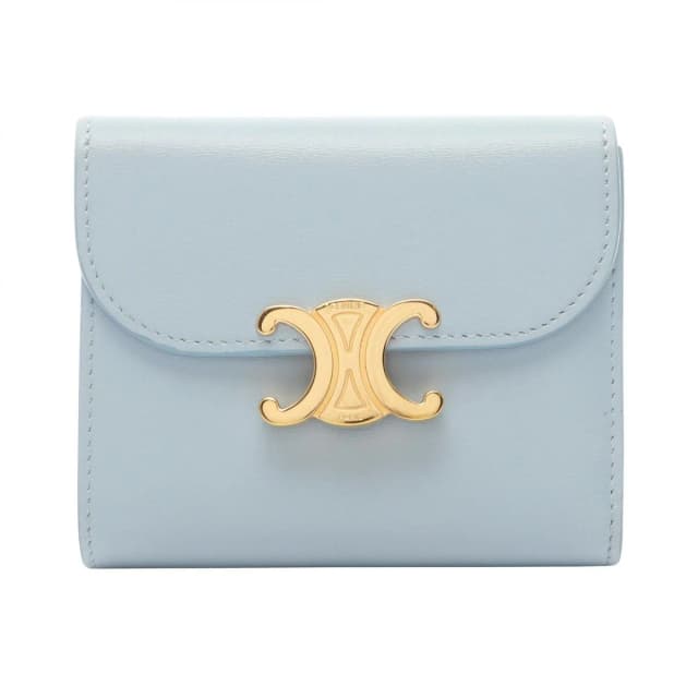 Celine Trifold Wallet Triomphe Small Flap 783 Dpv Light Blue Leather in Blue Leather from The Reluxe, photo 1 of 1