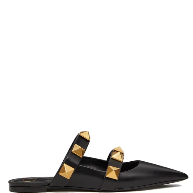 VALENTINO GARAVANI Roman Stud Point Mule, Black, image 1 of 1 from Cultstatus