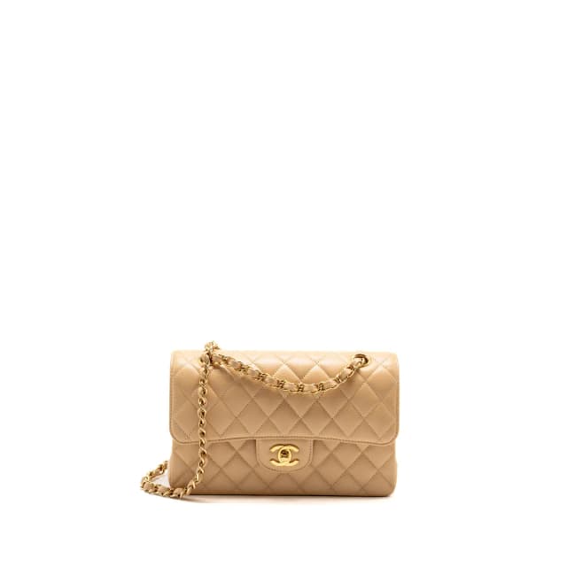 Chanel small classic double flap bag caviar beige GHW (microchip) in Beige Caviar leather from EMIER, photo 1 of 1