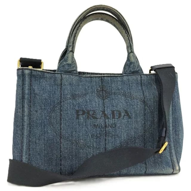 Prada Canapa Tote Bag Denim Blue in Blue Denim from The Reluxe, photo 1 of 1