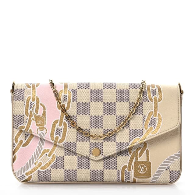 Louis Vuitton Nautical Pochette Felicie Damier Azur Coated Canvas Bag - White in White Coated canvas from H&T, photo 1 of 1