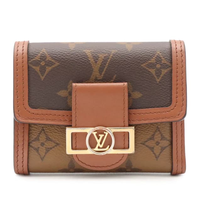 Louis Vuitton Dauphine Monogram Reverse Portefeuille Dofine Compact 3 Raction Wallet in Coated canvas from The Reluxe, photo 1 of 1
