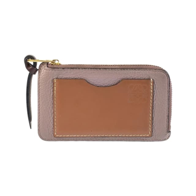 Loewe Anagram Purple Brown Gold Leather Coin Purse in Brown Leather from The Reluxe, photo 1 of 1