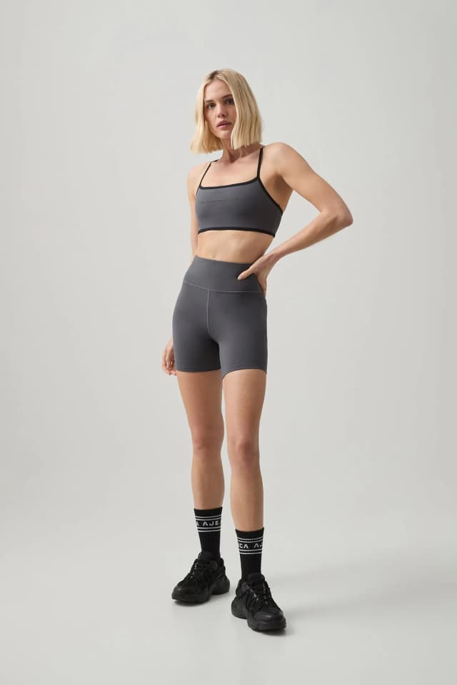 Athletica Core Bike Short in SLATE SURGE, image 1 of 1 from Aje