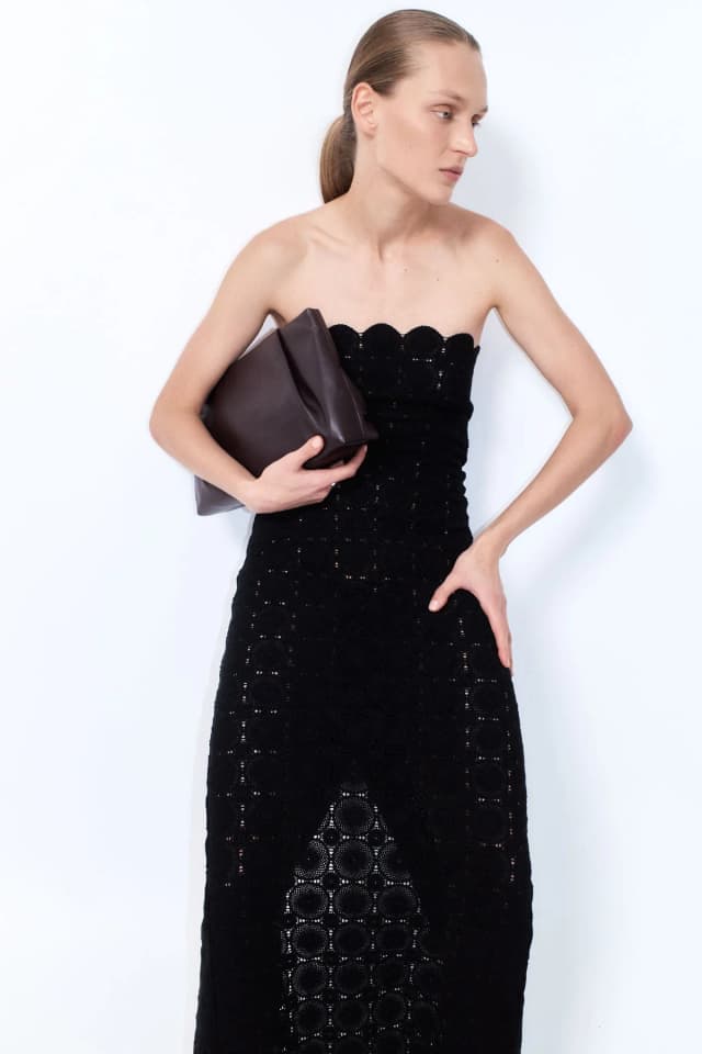 St Agni Doily Column Dress - Black, image 1 of 1 from St. Agni