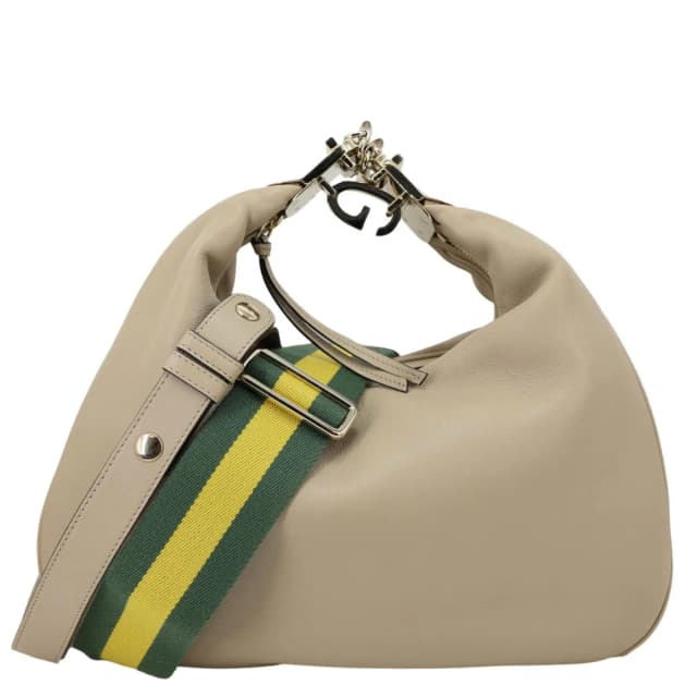 Gucci Aria Web Attache Large Leather Shoulder Bag Beige 702823 in Beige Leather from Dallas Designer Handbags, photo 1 of 1