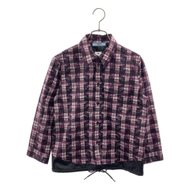 Prada All Over Drawstring Shirt Jacket 42 Purple in Purple from The Reluxe, photo 1 of 1
