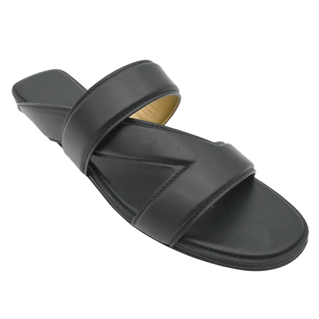 Bottega Veneta Black Leather H Band Flat Sandals in Black Leather from Clotheshorse Anonymous, photo 1 of 1