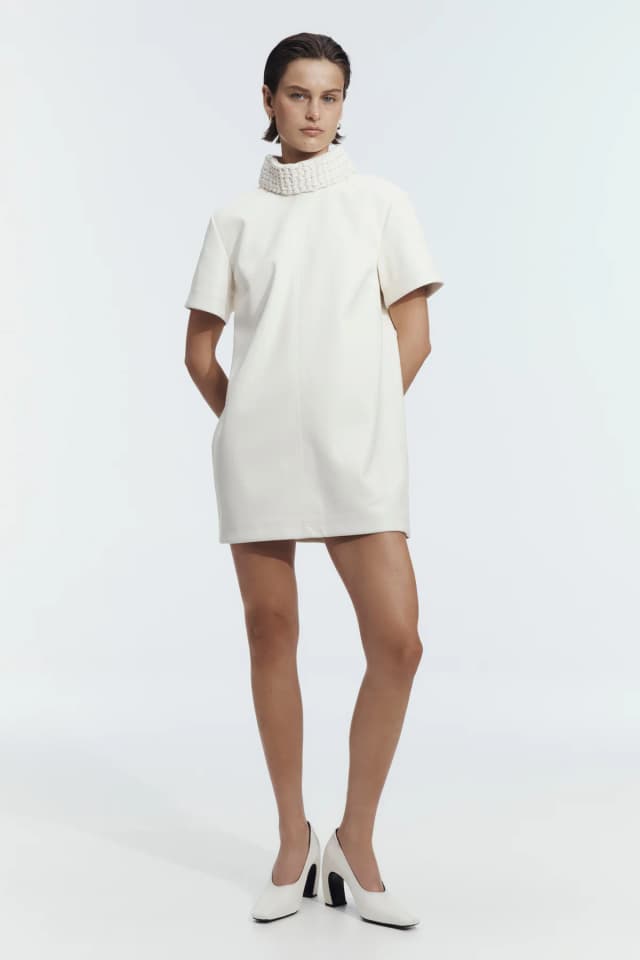 AJE Mossan Mini Dress in IVORY, image 1 of 1 from Aje