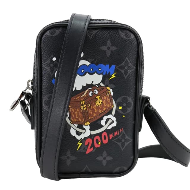 Louis Vuitton Danube PPM Comic Trunk Printed Monogram Eclipse Canvas Shoulder Bag Black in Black Canvas from Dallas Designer Handbags, photo 1 of 1