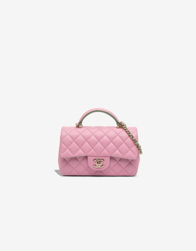 Chanel Timeless Handle Mini Rectangular Lamb Pink / Light Green in Green, Multicolour, Pink Lambskin from SACLÀB, photo 1 of 1