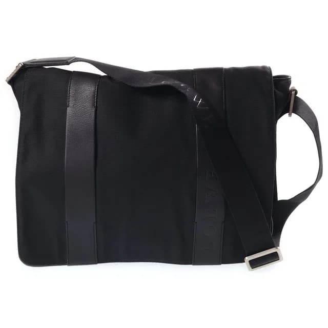Loewe Leather Canvas Contrast Shoulder Bag Black in Black Canvas from The Reluxe, photo 1 of 1