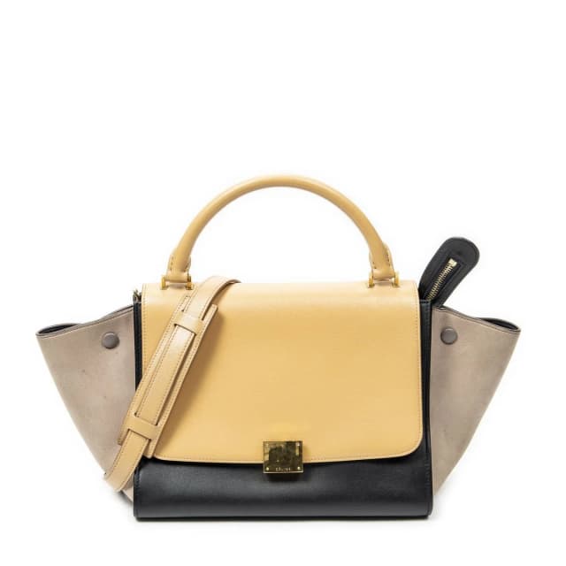 Celine Small Tricolor Trapeze Black Light Orange Top Calfskin Leather in Black Calfskin from The Reluxe, photo 1 of 1
