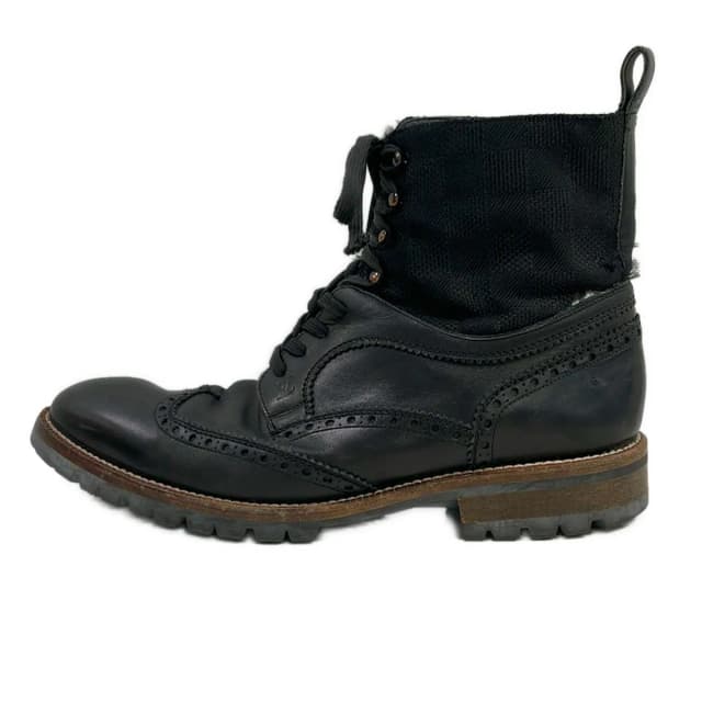 Louis Vuitton Short Boots Black Damier Graphite Leather 9 in Black Leather from The Reluxe, photo 1 of 1