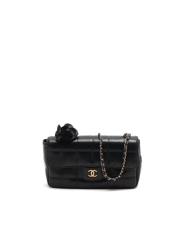 Chanel Mini Camellia Chocolate Bar Bag in Brown Satin from A Retro Tale, photo 1 of 1