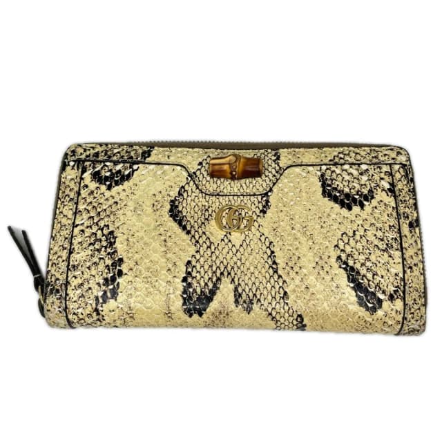 Gucci Bamboo Diana Continental Wallet Ivory in White Python from The Reluxe, photo 1 of 1