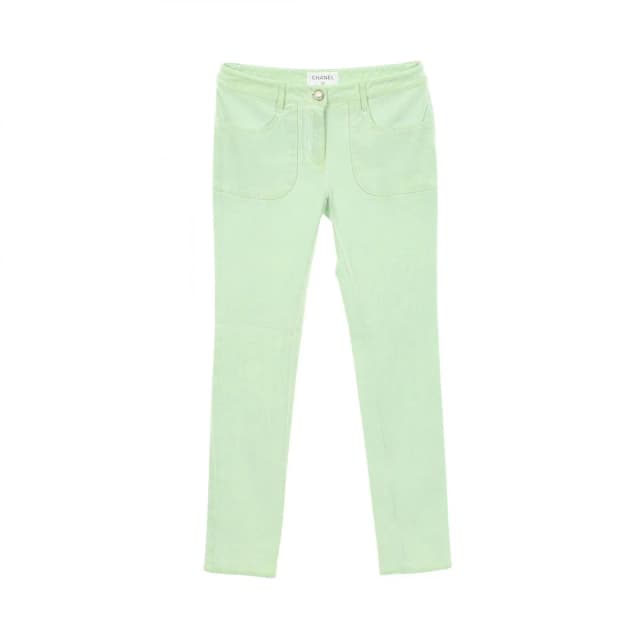 Chanel Pants CC Logo Pearl Button Skinny Cotton from The Reluxe, photo 1 of 1