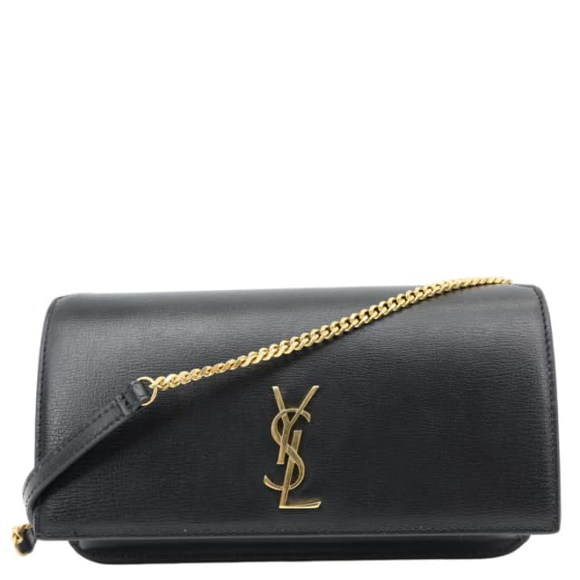 Saint Laurent Classic Monogram Leather Crossbody Bag Black in Black Leather from Dallas Designer Handbags, photo 1 of 1