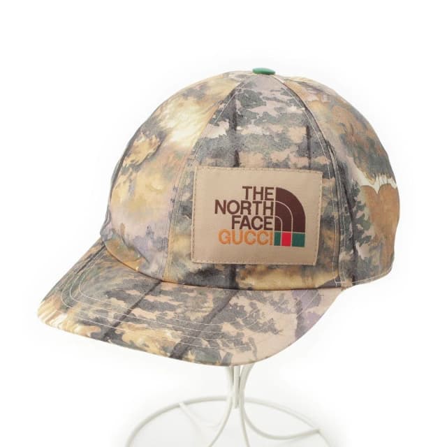 Gucci the North Face Nylon All Over Print Cap Hat Beige in Beige Nylon from The Reluxe, photo 1 of 1
