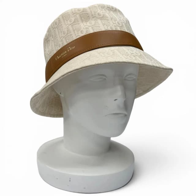 Dior 100% Cotton Teddy-D Bob Hat Leather Hat Light Beige 57 in Beige Leather from The Reluxe, photo 1 of 1