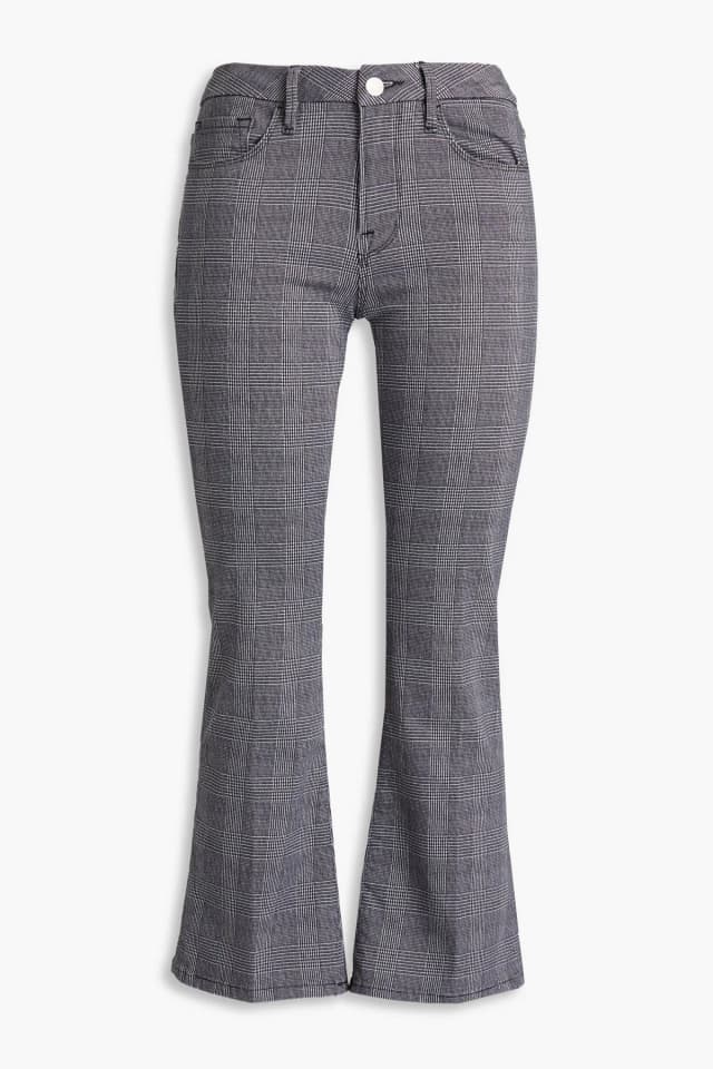 Frame Le Crop Mini Boot Prince of Wales Checked Cotton-Blend Twill Pants, image 1 of 1 from THE OUTNET