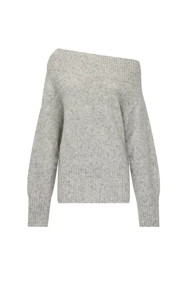 MANNING CARTELL Frame Of Mind Knit Top in WHITE/GREY MELANGE, image 1 of 1 from Manning Cartell