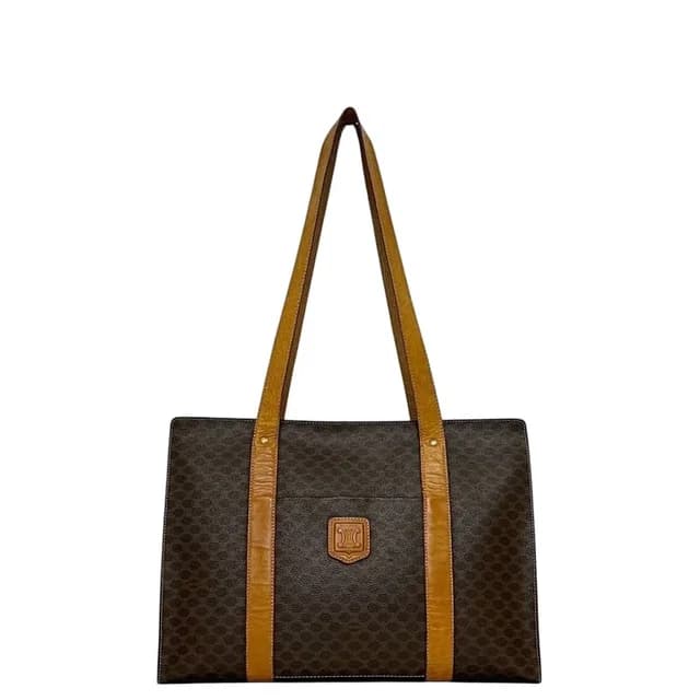 Celine Tote Brown Macadam Leather Document Shoulder Bag in Brown Leather from The Reluxe, photo 1 of 1