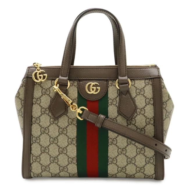 Gucci Ophidia GG Supreme Small Tote 2-Way Shoulder Bag Leather Beige Mocha Brown in Brown Leather from The Reluxe, photo 1 of 1
