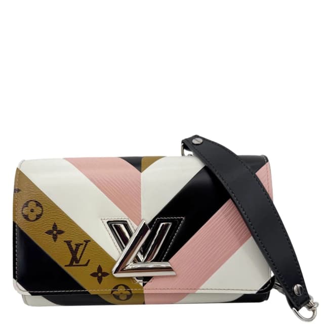 Louis Vuitton Twist Epi Reverse Monogram Chain Wallet Rose Ballerine in Pink Coated canvas from Dallas Designer Handbags, photo 1 of 1