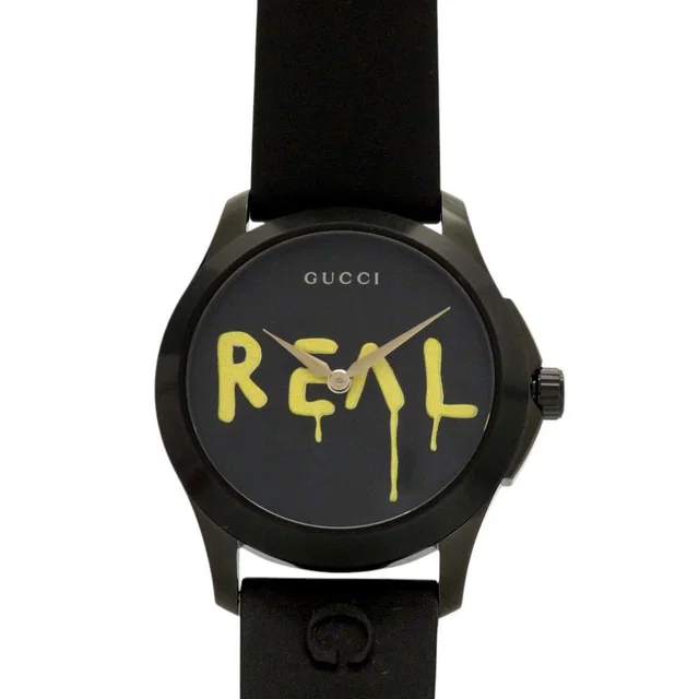 Gucci G-Timeless Ghost 126.4 SS Rubber Black Quartz Watch Dial in Black from The Reluxe, photo 1 of 1