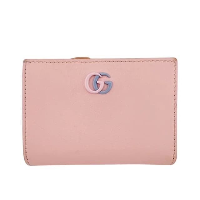 Gucci Double Small Wallet Compact Bicolor GG Marmont Bifold in Leather from The Reluxe, photo 1 of 1