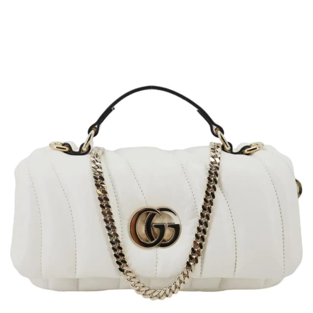 Gucci GG Milano Mini Leather Top Handle Shoulder Bag Off White 806017 in White Leather from Dallas Designer Handbags, photo 1 of 1