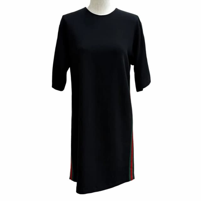 Gucci Sherry Line Crew Neck Short Sleeve Mini Length Jersey Dress Black 38 in Black from The Reluxe, photo 1 of 1