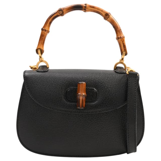 Gucci Pigskin Bamboo 2-way Bag Mini Black from VINTAGE QOO TOKYO, photo 1 of 1