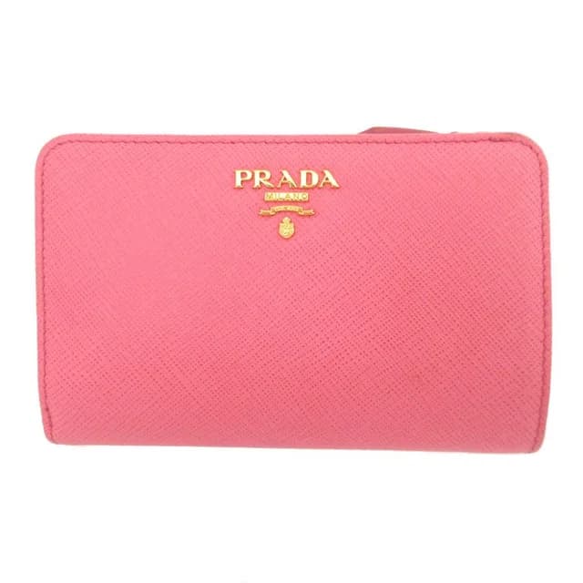 Prada Saffiano Leather Pink Bifold Wallet in Pink Saffiano leather from The Reluxe, photo 1 of 1