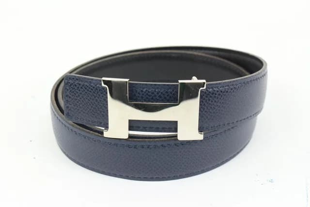 Hermès Navy x Black x Silver 24mm Reversible H Logo Belt Kit in Black from Bagriculture, photo 1 of 1
