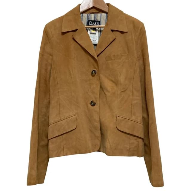 Dolce & Gabbana Suede Leather Tailored Jacket 44 Camel in Brown Suede from The Reluxe, photo 1 of 1