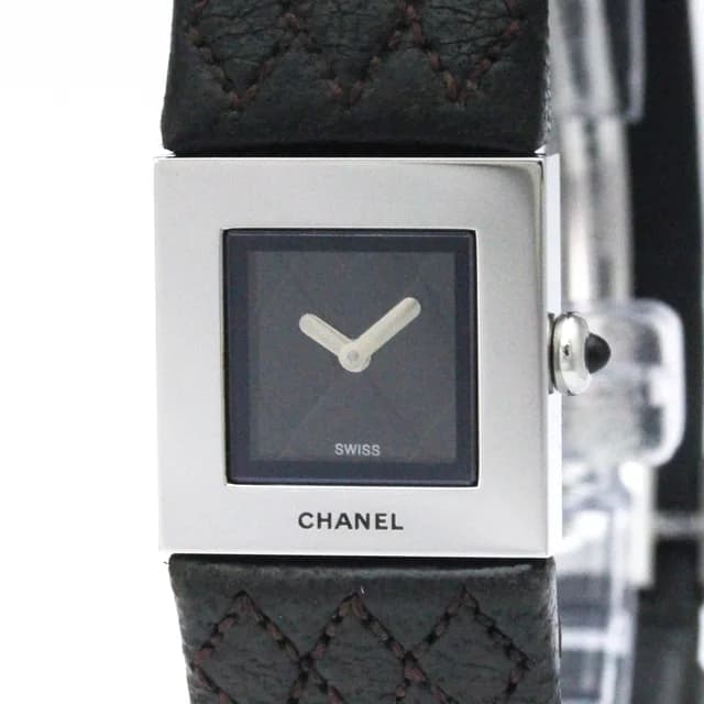 Chanel Matelasse Steel Leather Quartz Ladies Watch H0116 Polished in Black Leather from Elady, photo 1 of 1