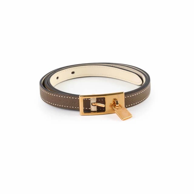 Hermès Lucky 15 Swift /Epsom Belt Nata/Etoupe - Size 85 - Z stamp in Taupe Epsom leather from The Purse Affair, photo 1 of 1