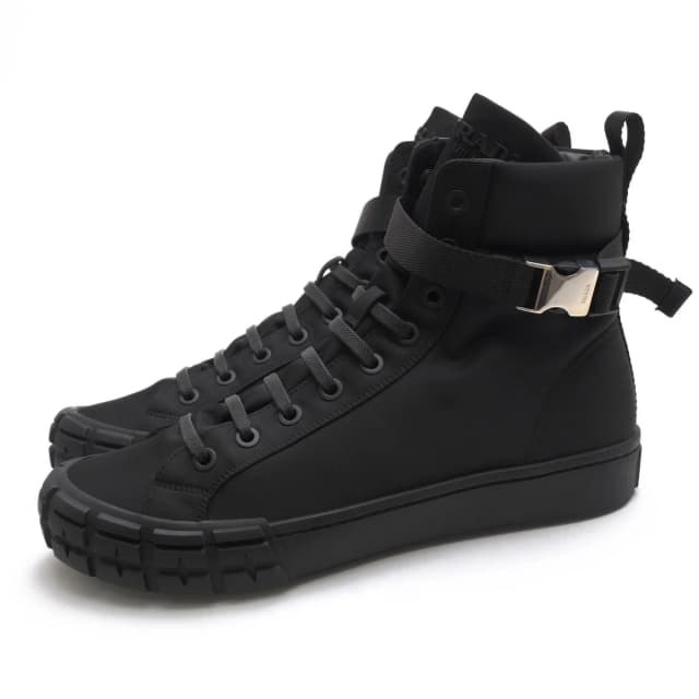 Prada Sneakers High Cut Nylon Black Re-Nylon Wheel Top Military in Black Nylon from The Reluxe, photo 1 of 1