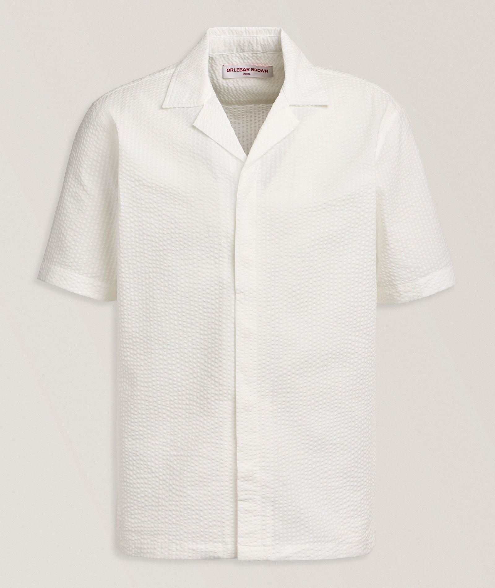Maitan Cotton Seersucker Shirt in White, image 1 of 1 from Harry Rosen