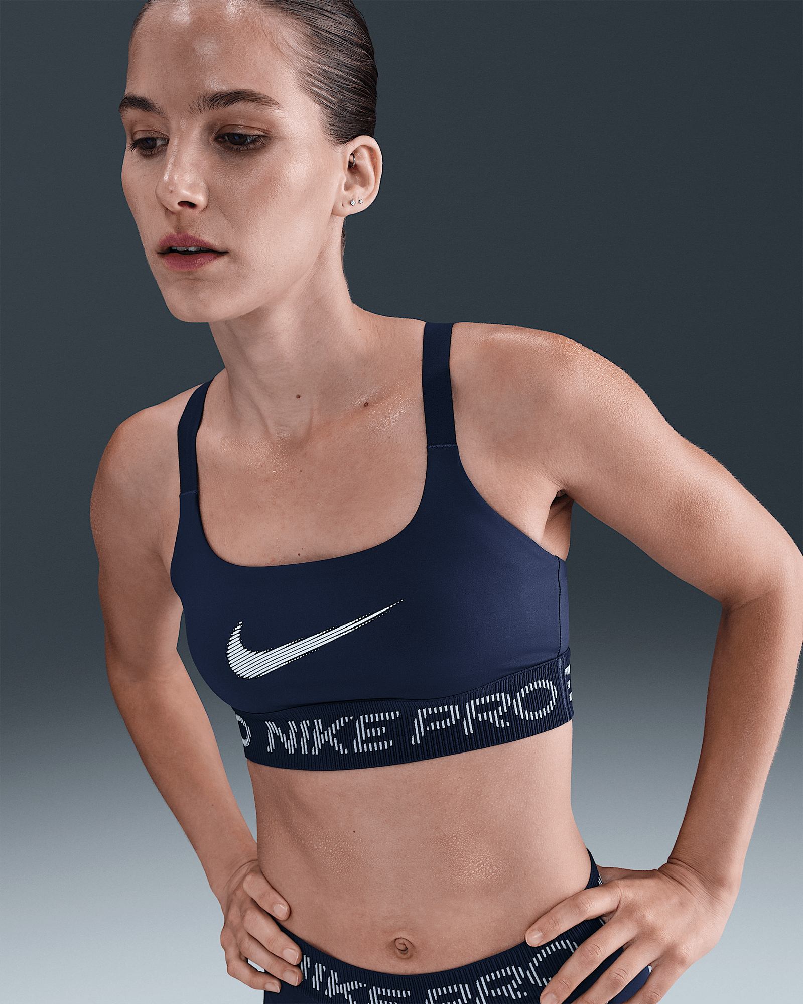 Nike Pro in Midnight Navy/Football Grey/White, image 1 of 1 from Nike