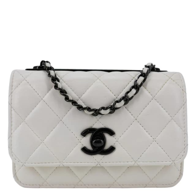 Chanel Trendy CC Quilted Leather Wallet On Chain Crossbody Bag White in White Leather from Dallas Designer Handbags, photo 1 of 1